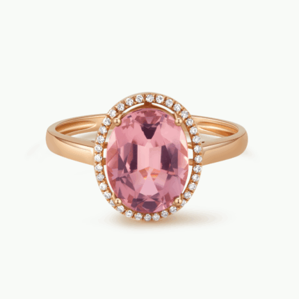 Natural Pink Tourmaline & 18k Yellow Gold Ring