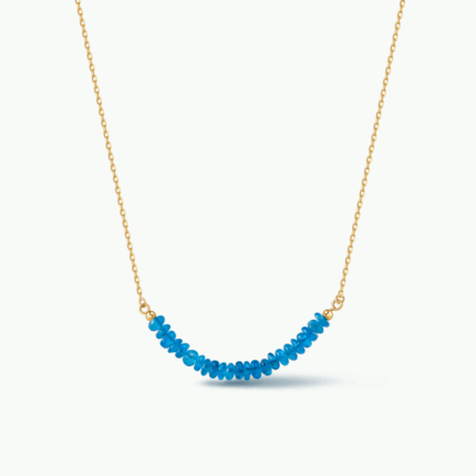 Blue Apatite Necklace in 14K Gold