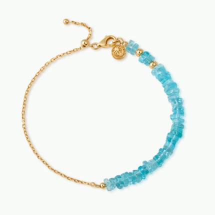 Apatite Bead Bracelet in 14K Gold