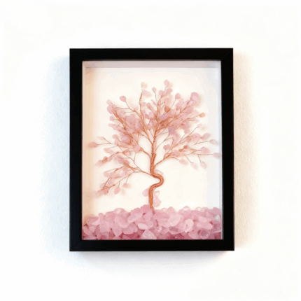 Manifestation Crystal Tree in Picture Frame – Rose Quartz