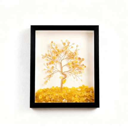 Manifestation Crystal Tree in Picture Frame - Citrine