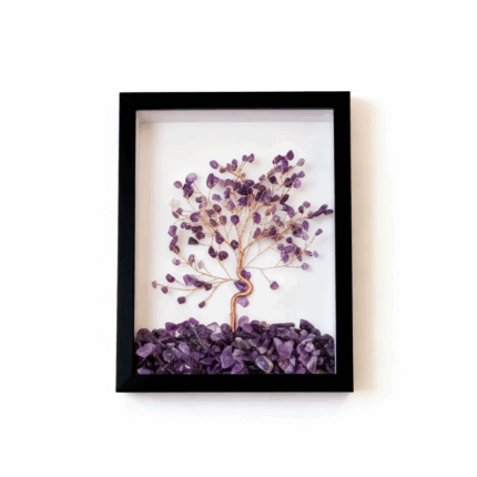 Manifestation Crystal Tree in Picture Frame - Amethyst (Purple Crystal)