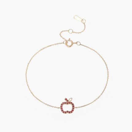 Ruby Apple Charm Bracelet - 10K Gold Passion & Abundance Jewelry | Black Friday Exclusive